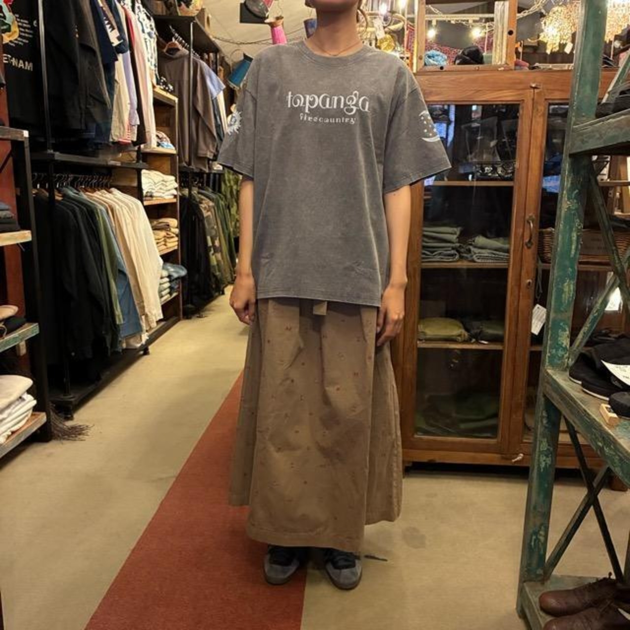 TOPANGA Lady's TOPANGA FIRECOUNTRY Pigment dyed T-shirt Abracadabra Gray 　ピグメントダイ半袖Tシャツ　アブラカタブラ　グレー　全4サイズ　