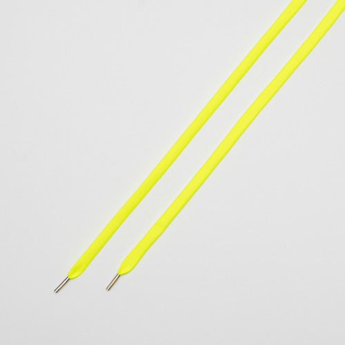 FLAT LACES SOLID/METAL TIP "NEON YELLOW/METAL SILVER"
