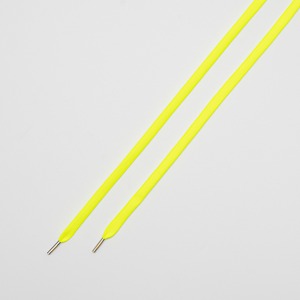 FLAT LACES SOLID/METAL TIP "NEON YELLOW/METAL SILVER"