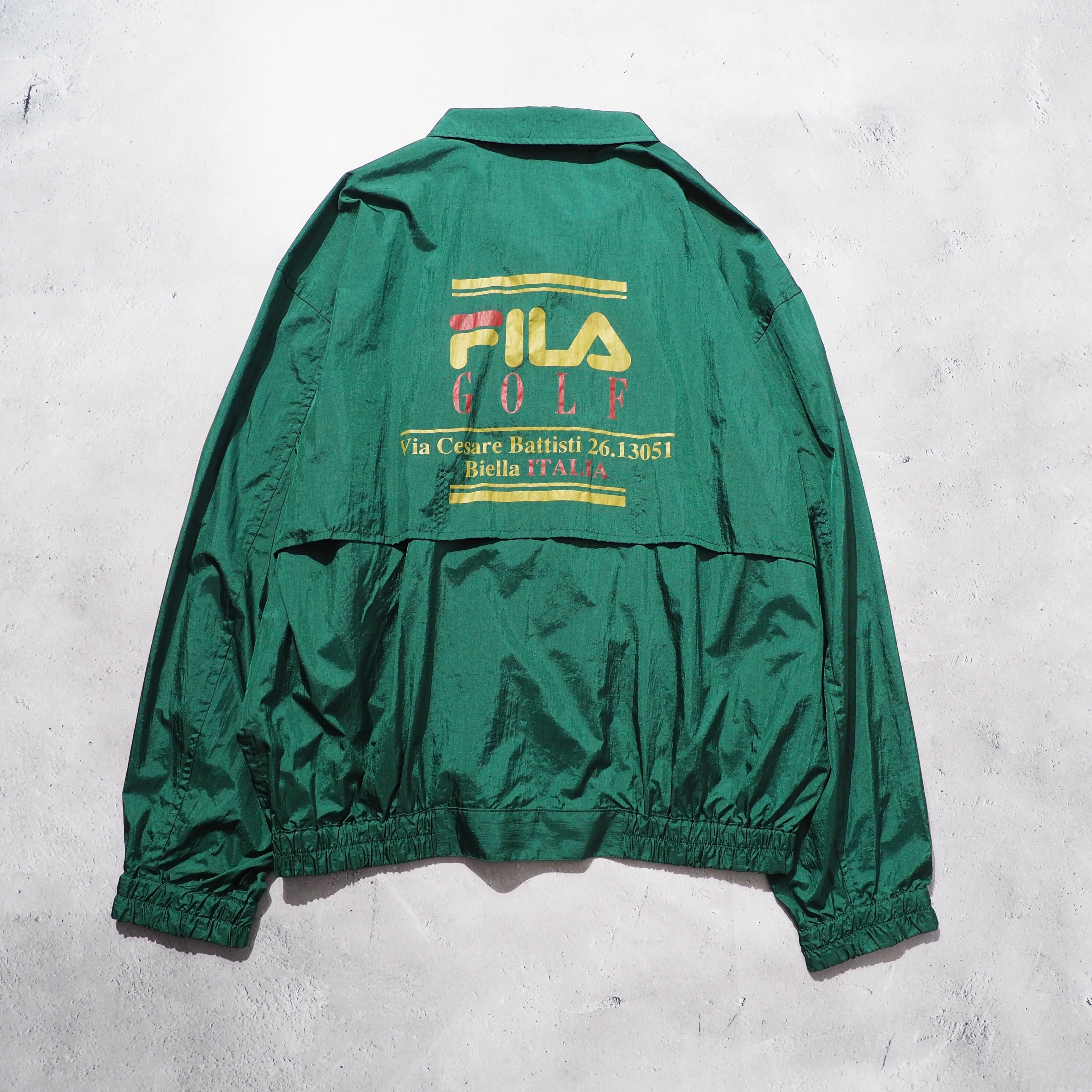 1990s " OLD FILA " Pop logo printed vintage loose nylon jacket