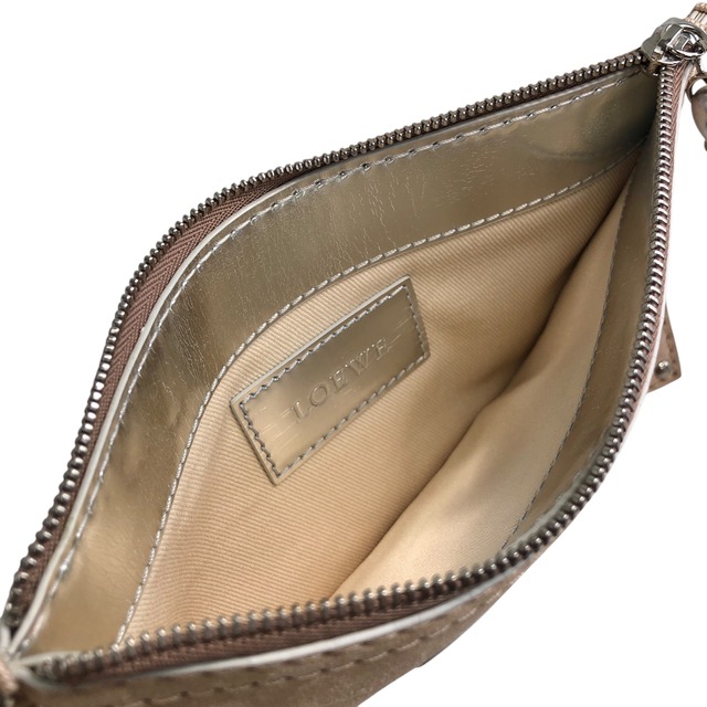 LOEWE ロエベ クラッチバッグ ベージュ シルバー アナグラム スエード vintage ヴィンテージ オールド 6kjxsb