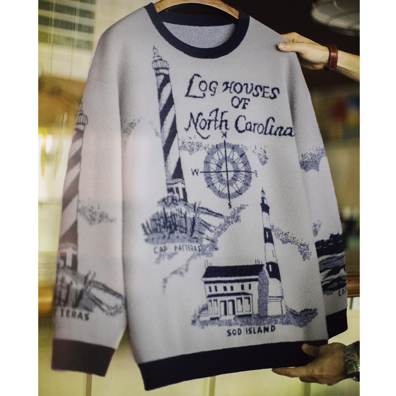 Lighthouse Pattern Crewneck Sweater / ライトハウス パターン クルーネック セーター