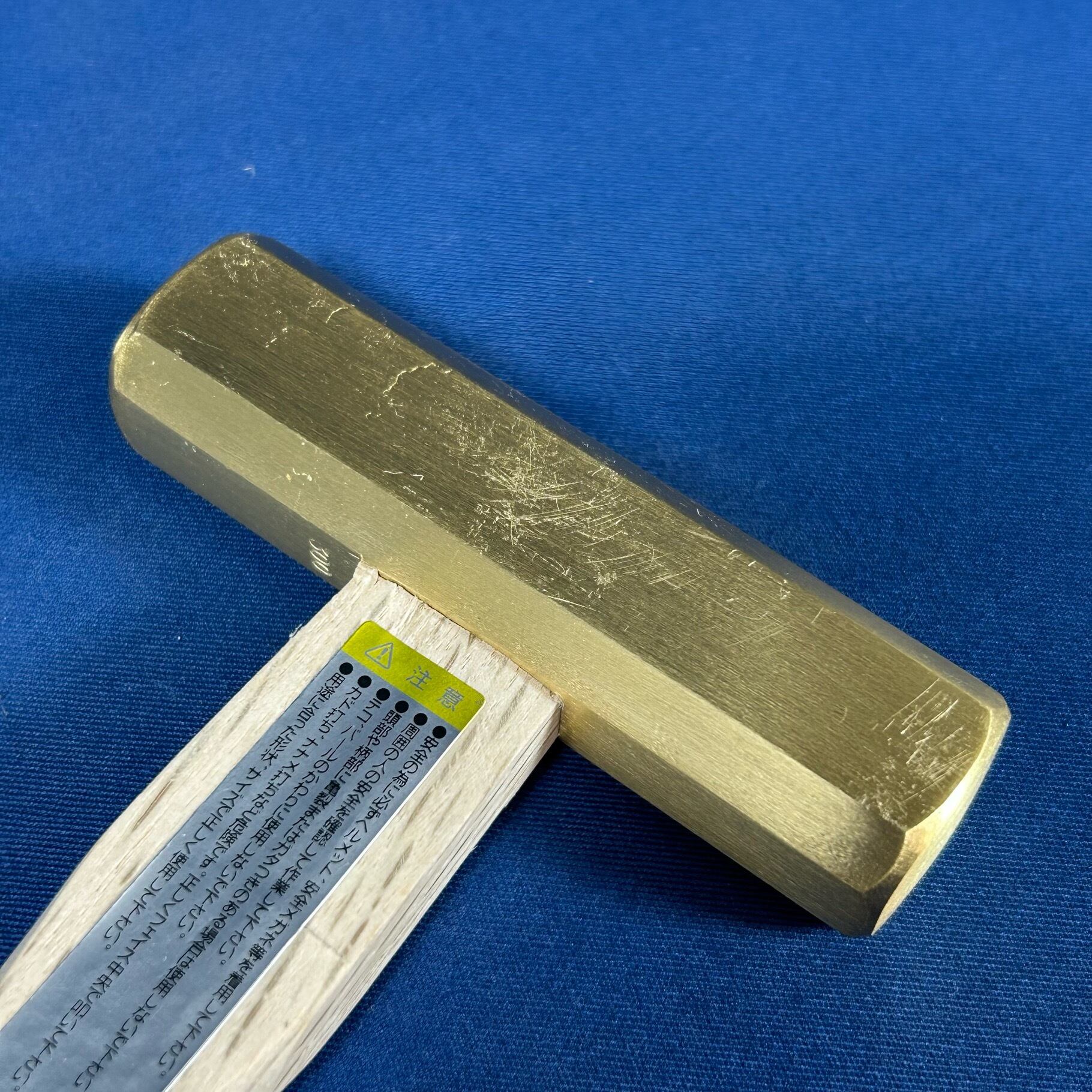 王将 真鍮八角玄能柄付(真鍮ハンマー) 300g [鉋調整用玄能]【新品/代表