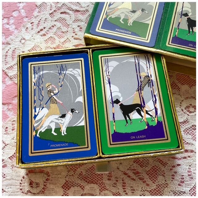 フランス買付 ヴィンテージ トランプ カードゲーム ダブルセット お