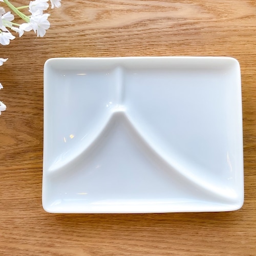 和み　nagomi　三つ仕切皿　富士　miyama　3parts plate　仕切り皿18cm　特白磁　