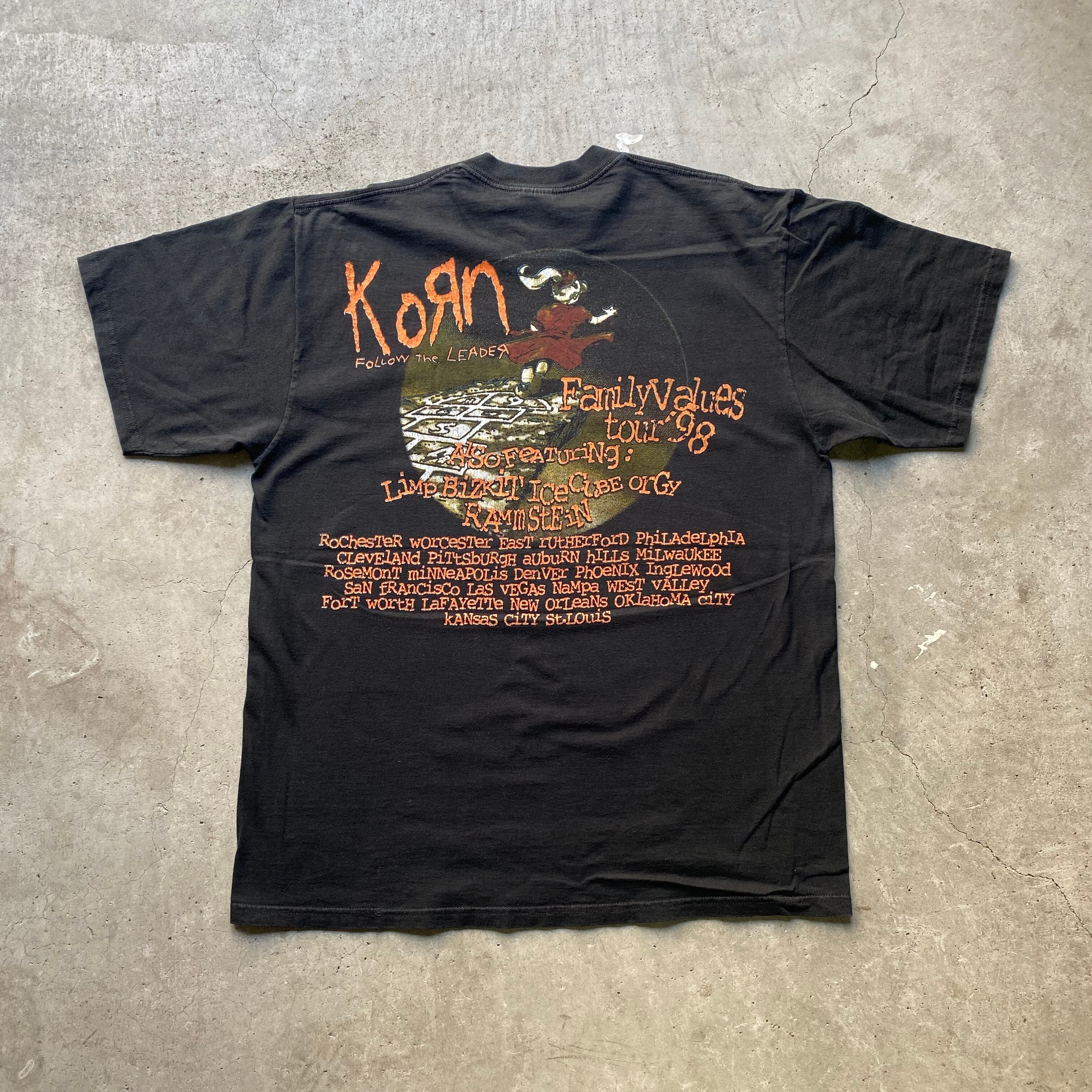 90年代 KoRn コーン Family Values Tour ツアーTシャツ バンドTシャツ ヴィンテージ メンズXL 古着【Tシャツ】 |  cave 古着屋【公式】古着通販サイト