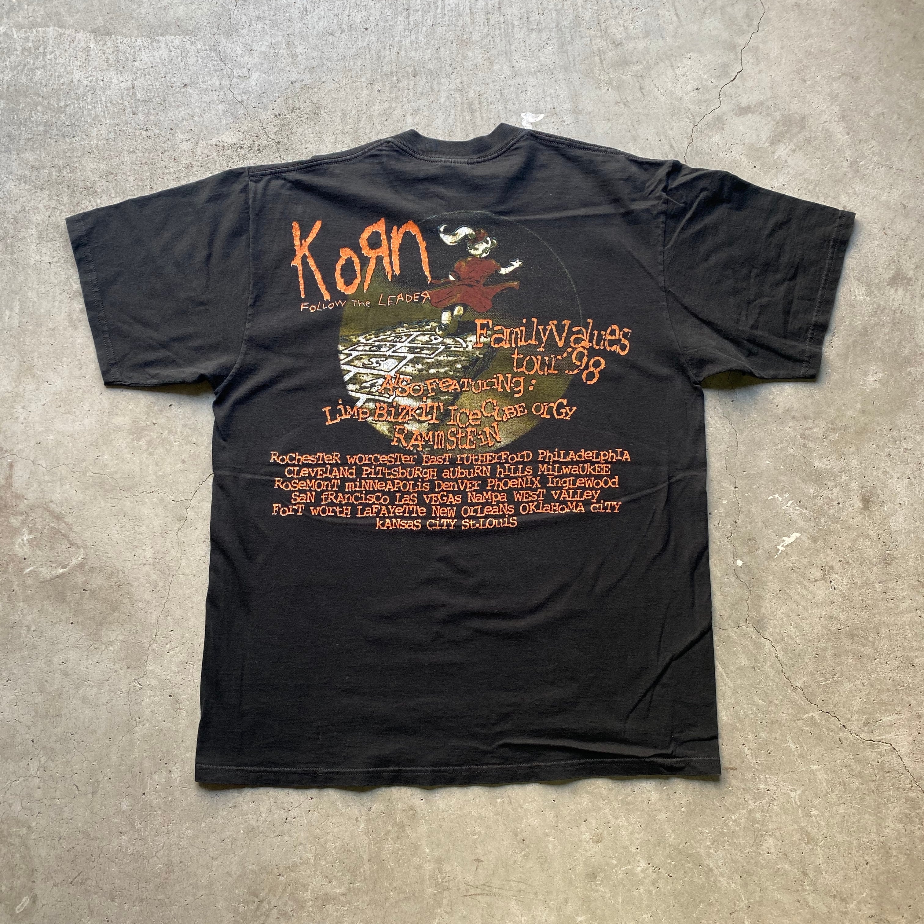 90年代 KoRn コーン Family Values Tour ツアーTシャツ バンドTシャツ ヴィンテージ メンズXL 古着【Tシャツ】 |  cave 古着屋【公式】古着通販サイト