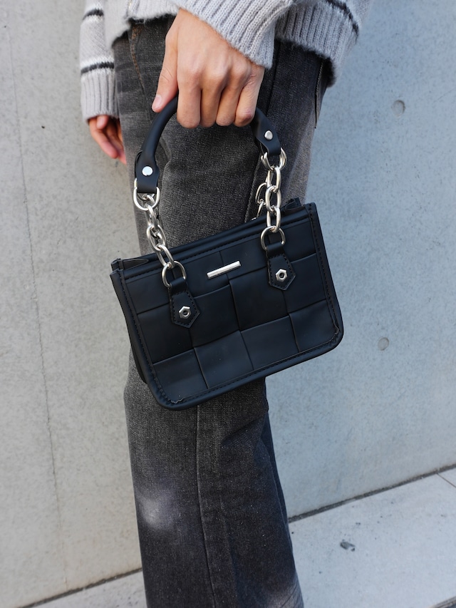 【ALUDE SELECT】knitting square bag