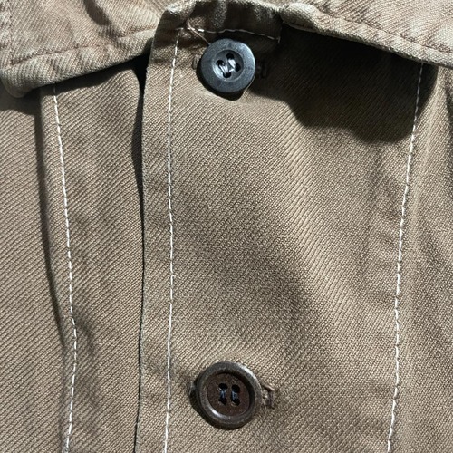 50s LE MINEUR 刺繍タグ ブラウン コットンツイル メタルボタン フレンチワークジャケット 詳細写真12