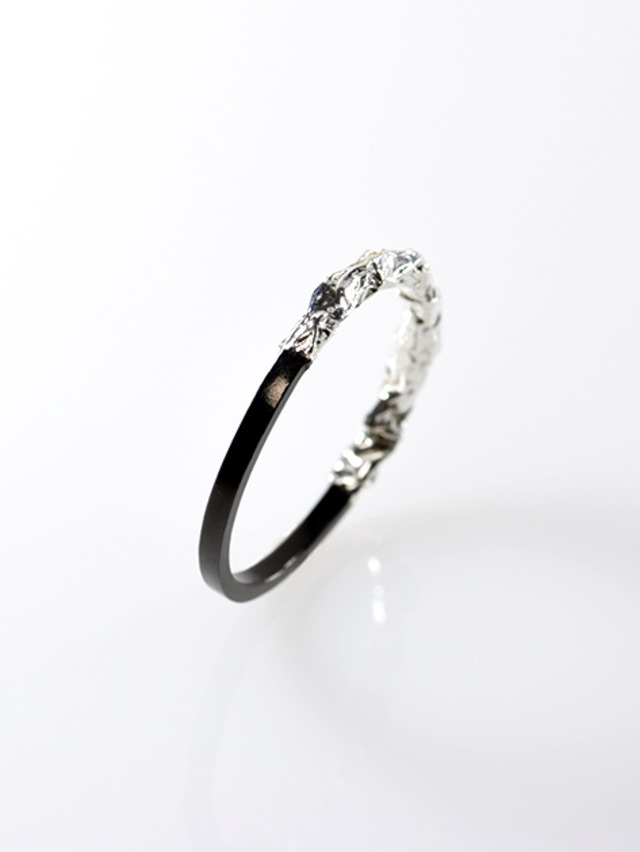 [ﾘﾝｸﾞ] crumpled ring / Type1 Black