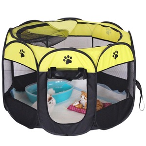 【人気】Cutety パッと開く 折りたたみ式 ペットサークル 犬 猫 防災 アウトドア サークル ゲージ 中型犬対応 (Sサイズ×イエロー)