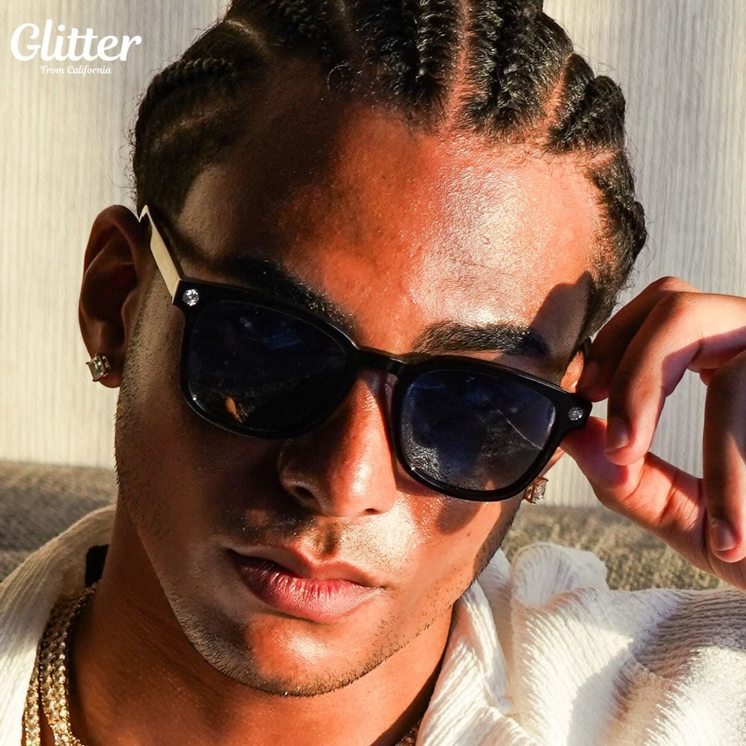 Moissanite Glitter Sunglasses 【BLACK/ LA BLUE】 | Glitter