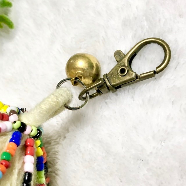 ジェリーフィッシュタッセルキーホルダー❤️クリームイエロー