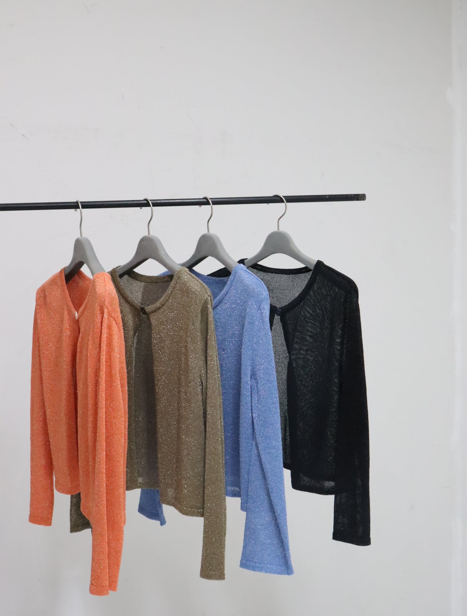 ラメカミファインカーディガン(ブルー)