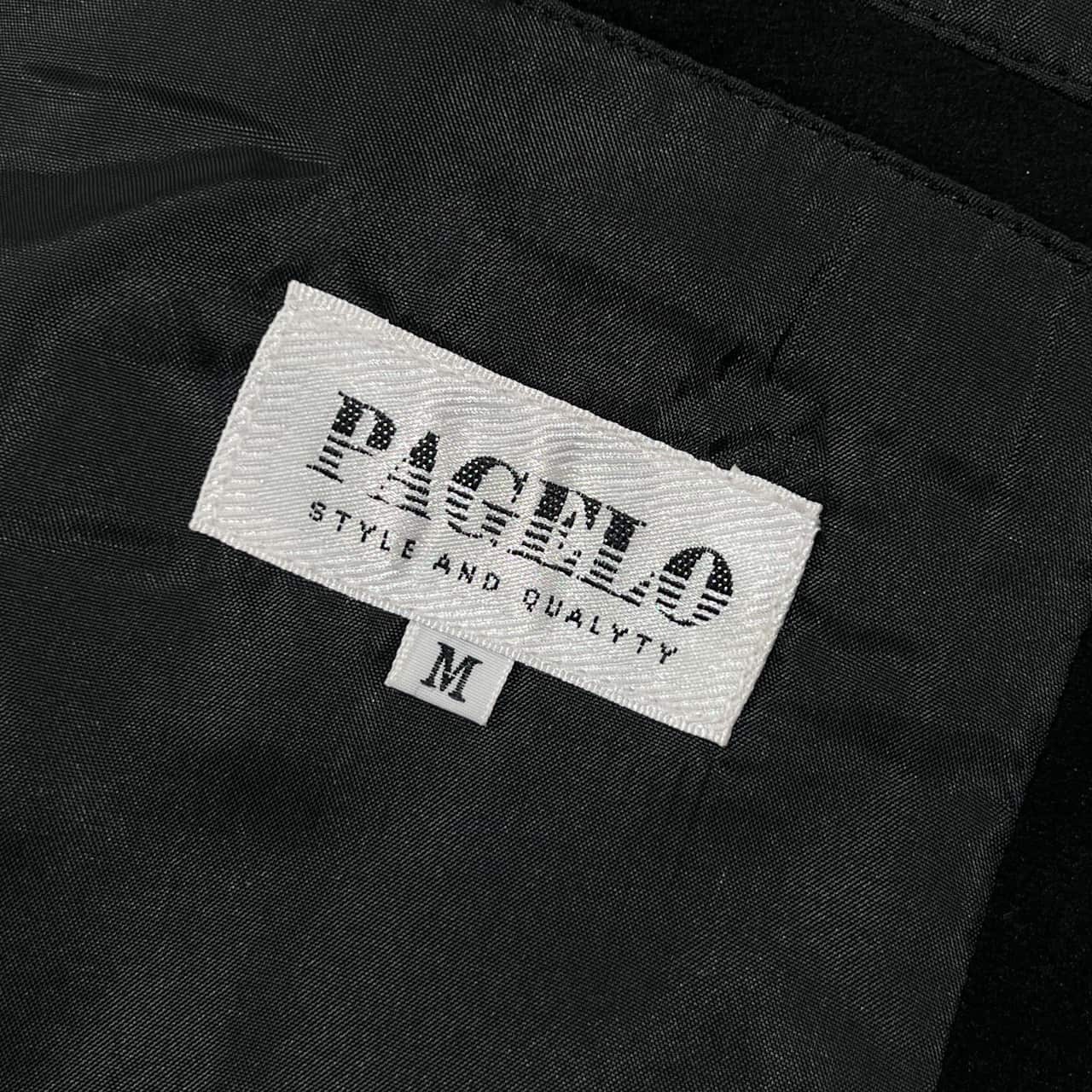 上下 PAGERO パジェロ セットアップ ベロア ベルベット テーラードジャケット スラックス スーツ 上(M)下(82)/ブラック メンズ