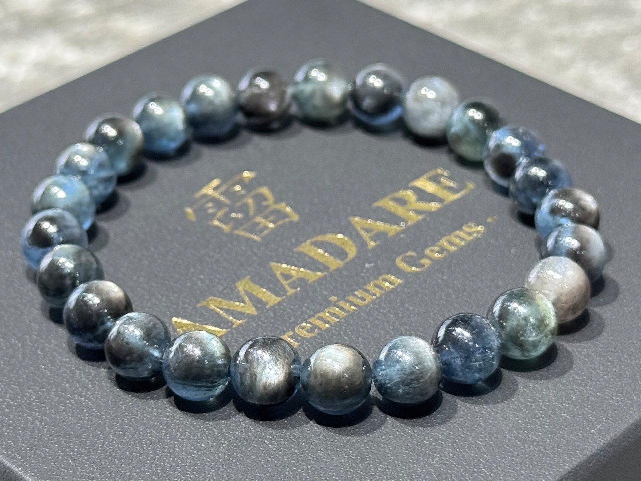 No.1908 ブラックスターアクアマリンブレスレット