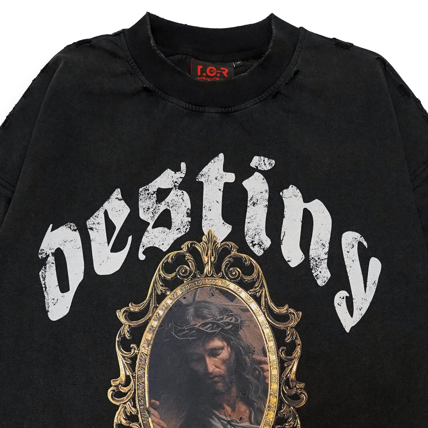 T.C.R DISTINY WASHED DAMAGE L/S TEE - BLACK | T.C.R BY