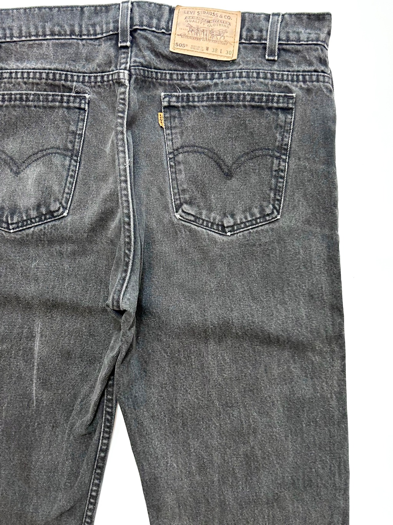 90s Levi’s 505 BLACK DENIM PANTS MADE IN USA Size W38L30→W37.5L30