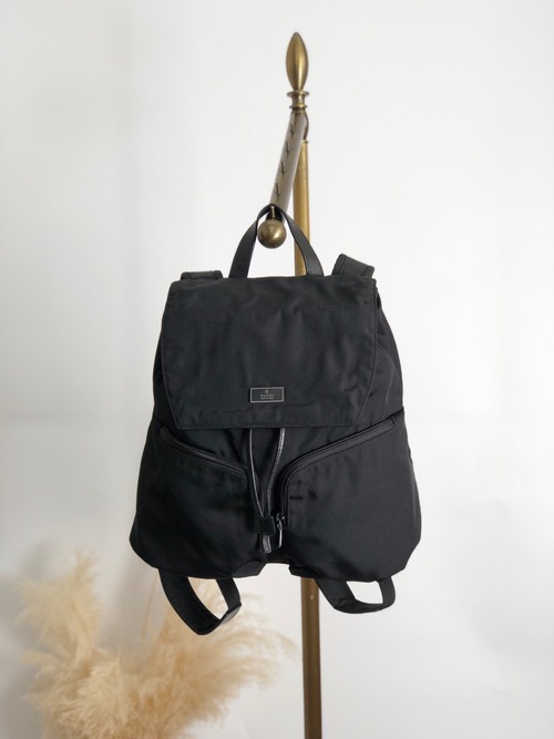 GUCCI グッチ バックパック ブラック ロゴプレート ナイロン vintage ヴィンテージ オールド t2zdxz