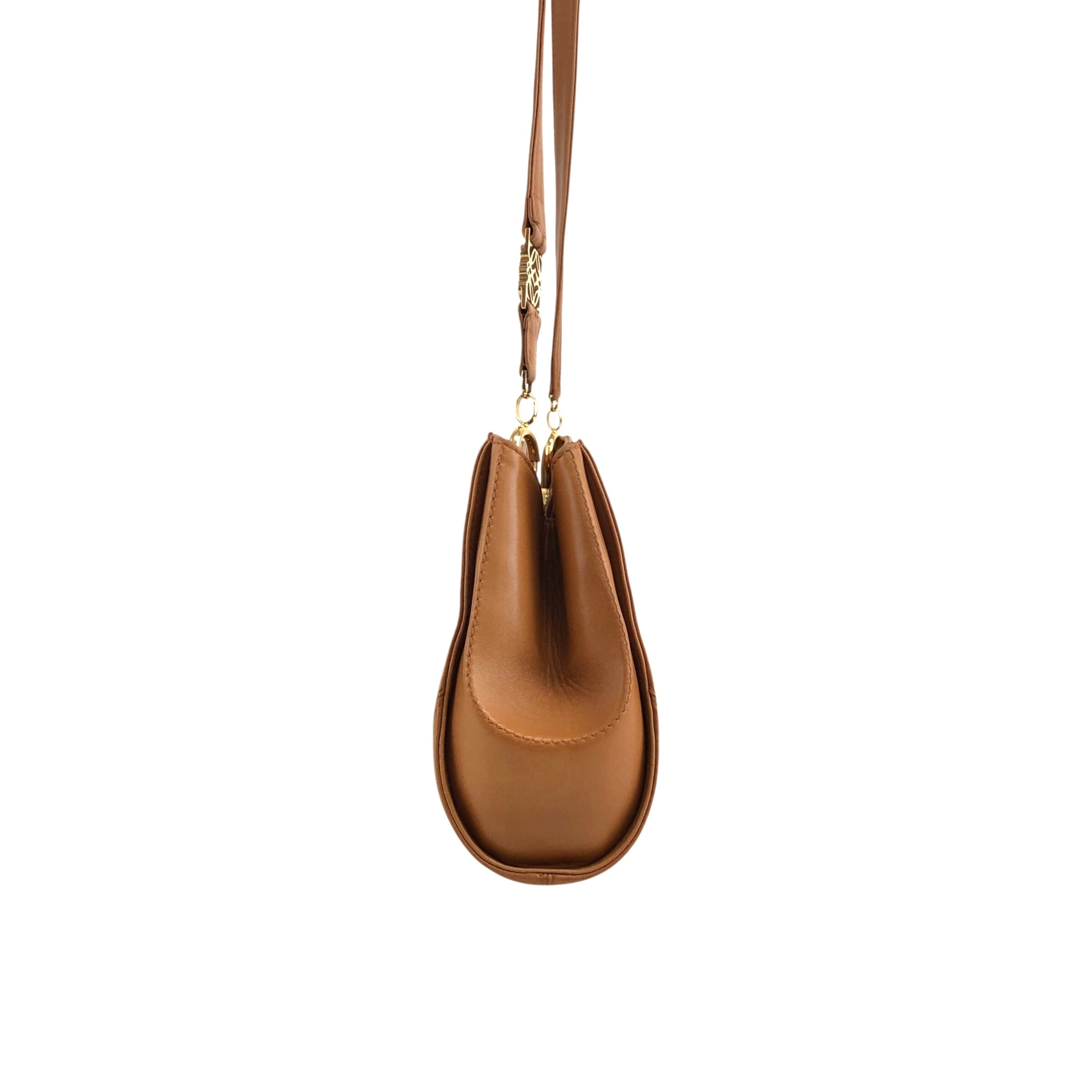 LOEWE ロエベ ショルダーバッグ キャメル アナグラムモチーフ レザー