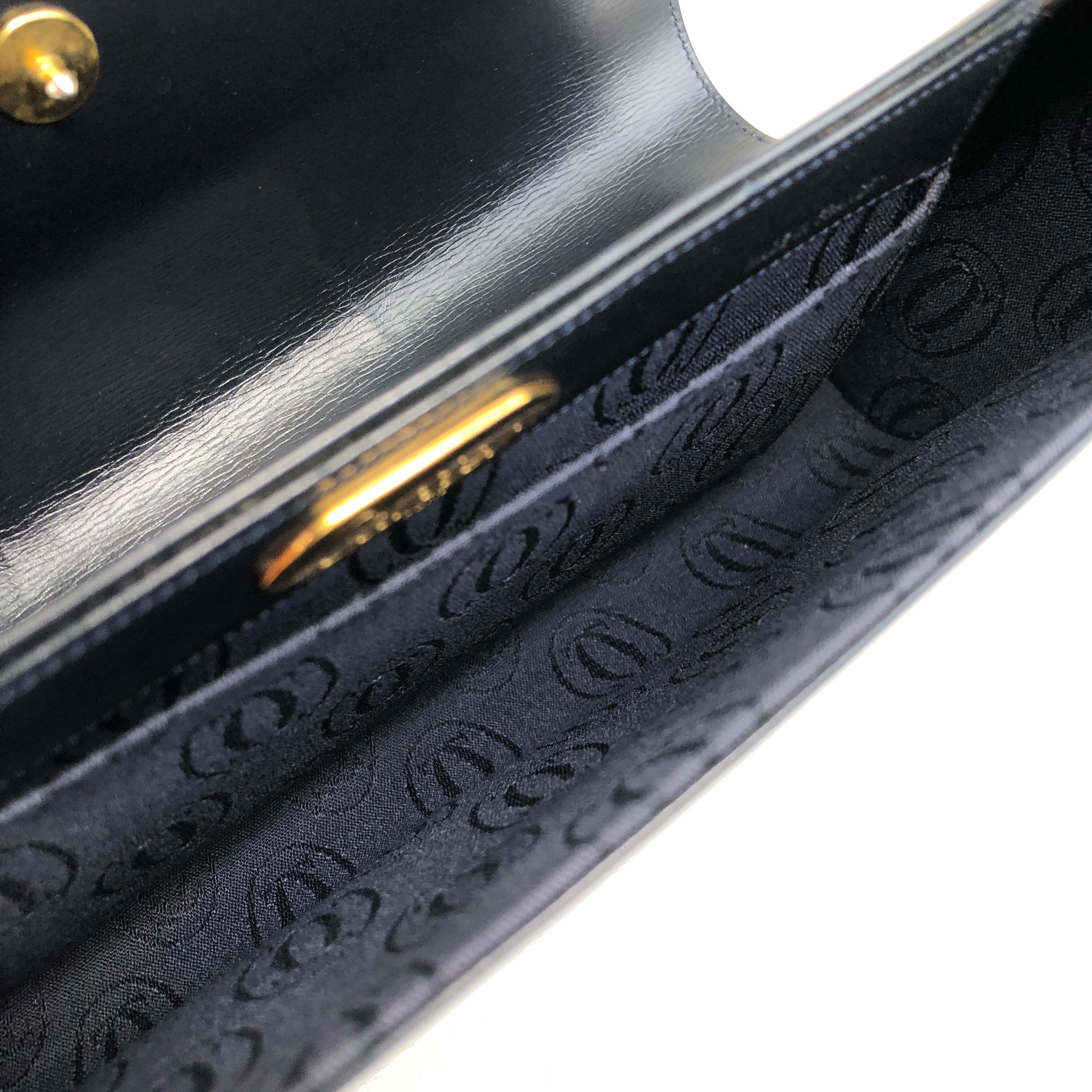 Cartier カルティエ サファイアライン クラッチバッグ ネイビー レザー