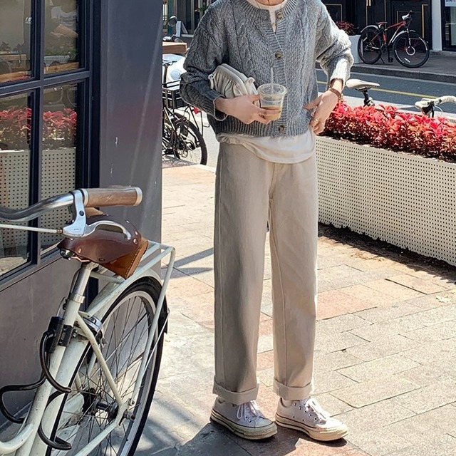 ボトムス パンツ デニムパンツ カラーパンツ ロング ロング丈 ストレート ワイド Iライン ウエストマーク ハイウエスト デニム カラーデニム きれいめ シンプル カジュアル おしゃれ お洒落 かっこいい 大人可愛い こなれ感 ラフ メンズライク 無地 オールシーズン シーズンレス 10代 20代 30代 40代 レディース デート お出かけ アウトドア 旅行 普段使い 韓国系 オルチャン ファッション スタイル 定番 S M L ホワイト ブラック ブラウン ピンク