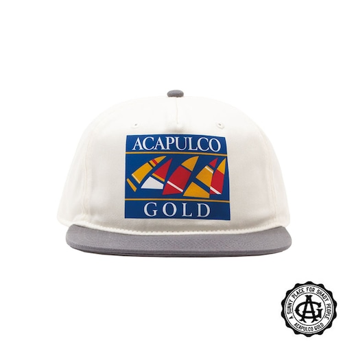 【ACAPULCO GOLD/アカプルコ ゴールド】SAIL ON 5 PANEL SNAPBACK CAP キャップ / GREY/WHITE / SU26