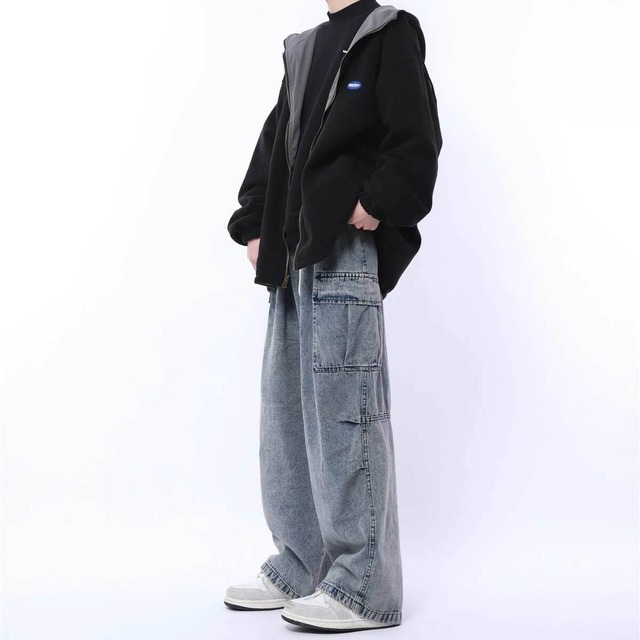 【韓国通販 dgo】ユニセックス マルチポケットジーンズ(M3518）