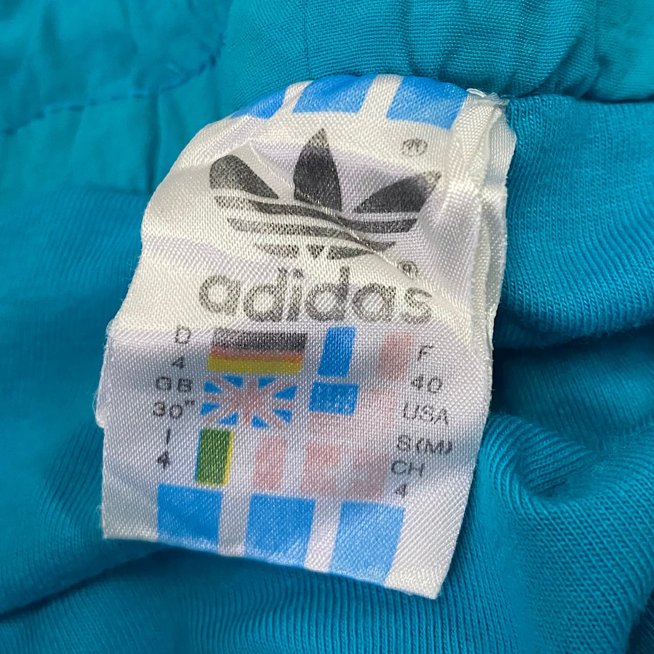 80年代 adidas アディダス トレフォイルロゴ プリント 切り替え