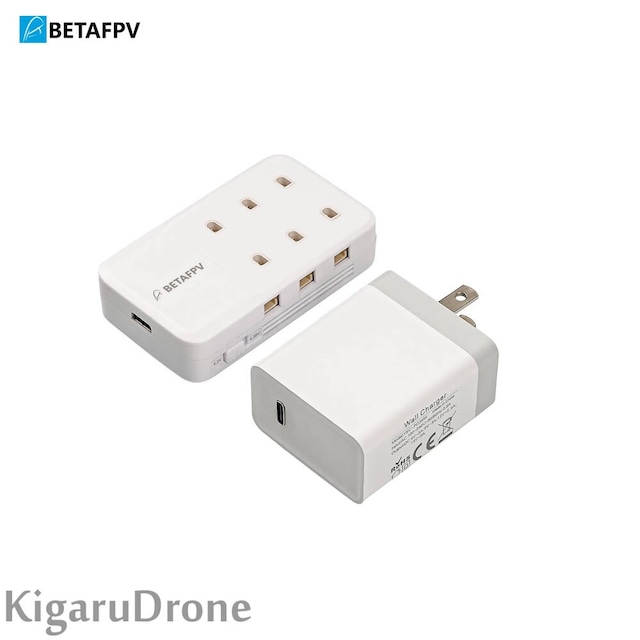 【BT2.0&PH2.0】 BetaFPV  1セル 6ポート 1S Battery Charger 6本同時充電 IN:USB-C+ACアダプター