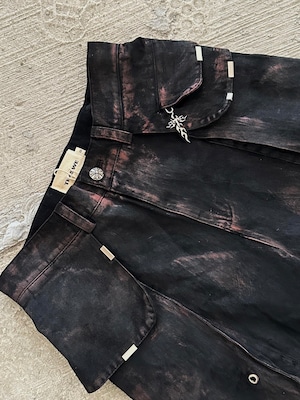 【TH4SWE】Rust Dyed Multi Pocket Flare Cargo Pants