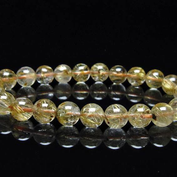 タイチンルチルクォーツ ブレスレット 8mm ルチルクォーツ ブレス 一点物   111-41664