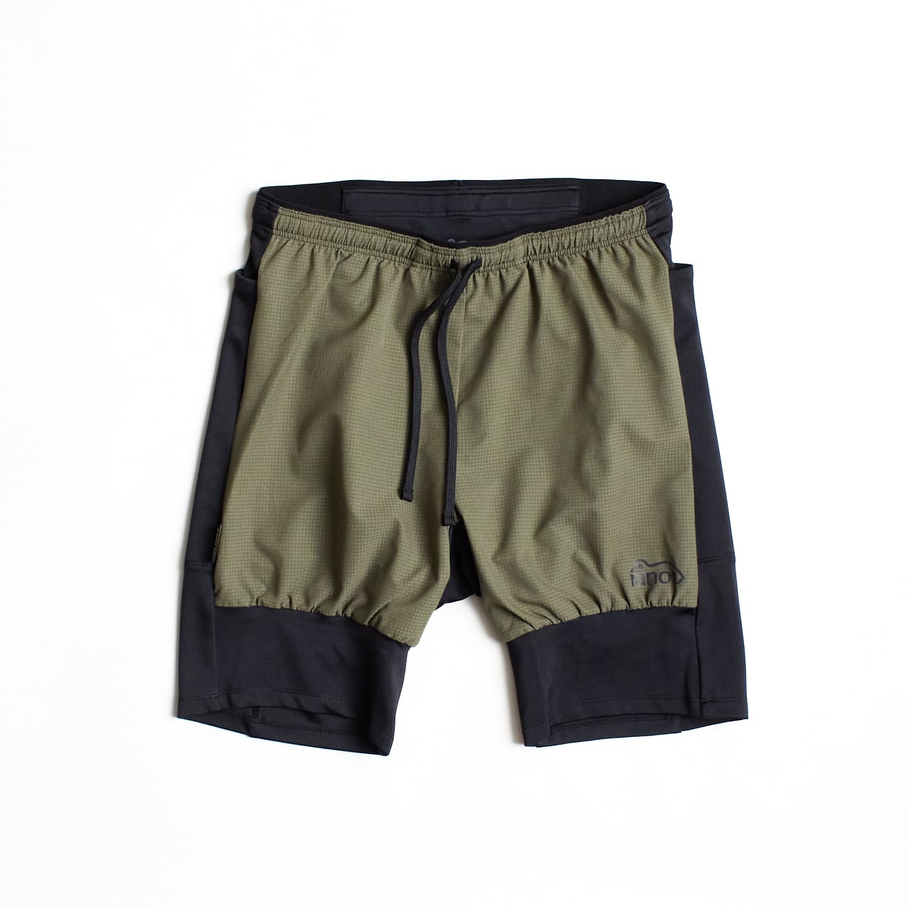 ranor(ラナー)TIGHT(8IN) -BLACK×OLIVE メンズ・レディース ランニングタイツ