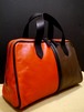 14万◆MARNI マルニ ユニセックス バイカラー レザー ハンド バッグ ブリーフケース 赤x茶◆ 大胆な配色が魅力のMARNIらしいお洒落アイテム