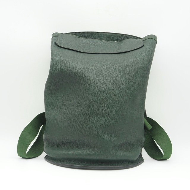 HERMES シェルパ リュック レザー グリーン エルメス