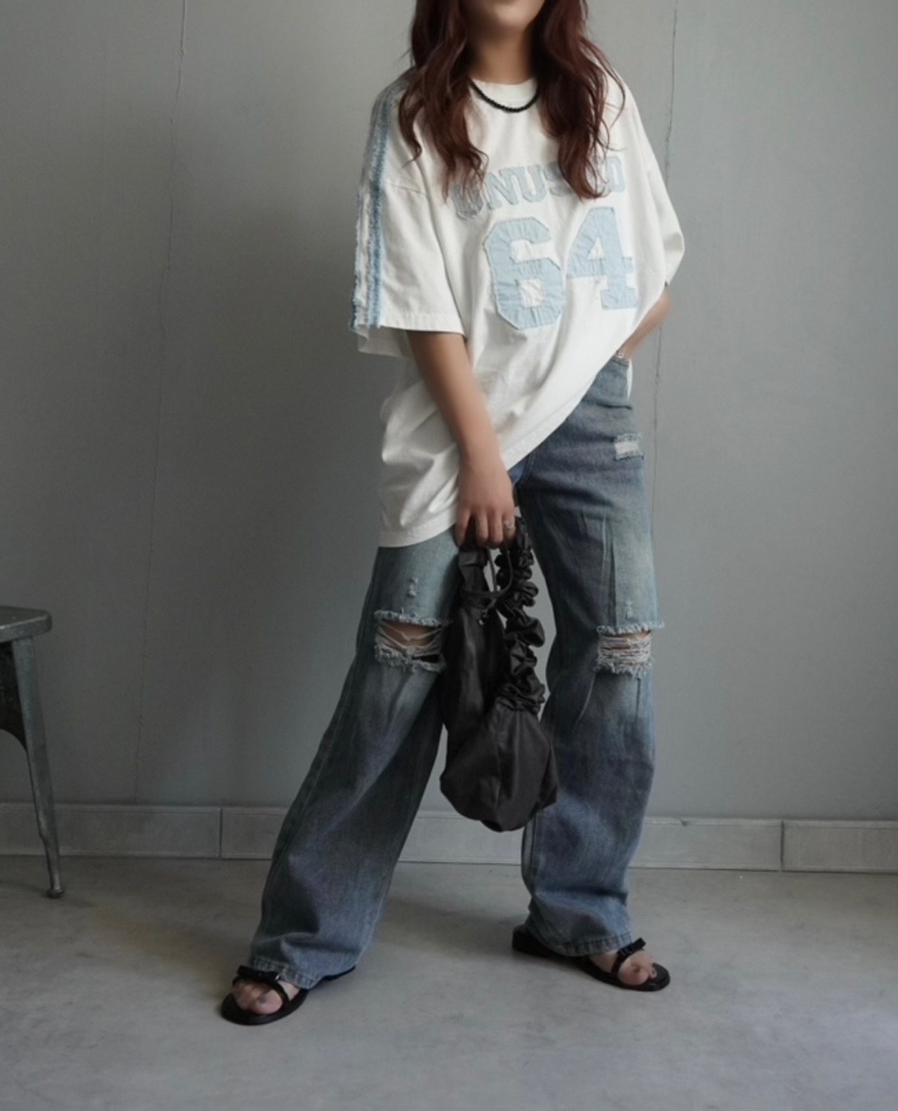 【unused.lab】Sideline denim patch CS/Blue