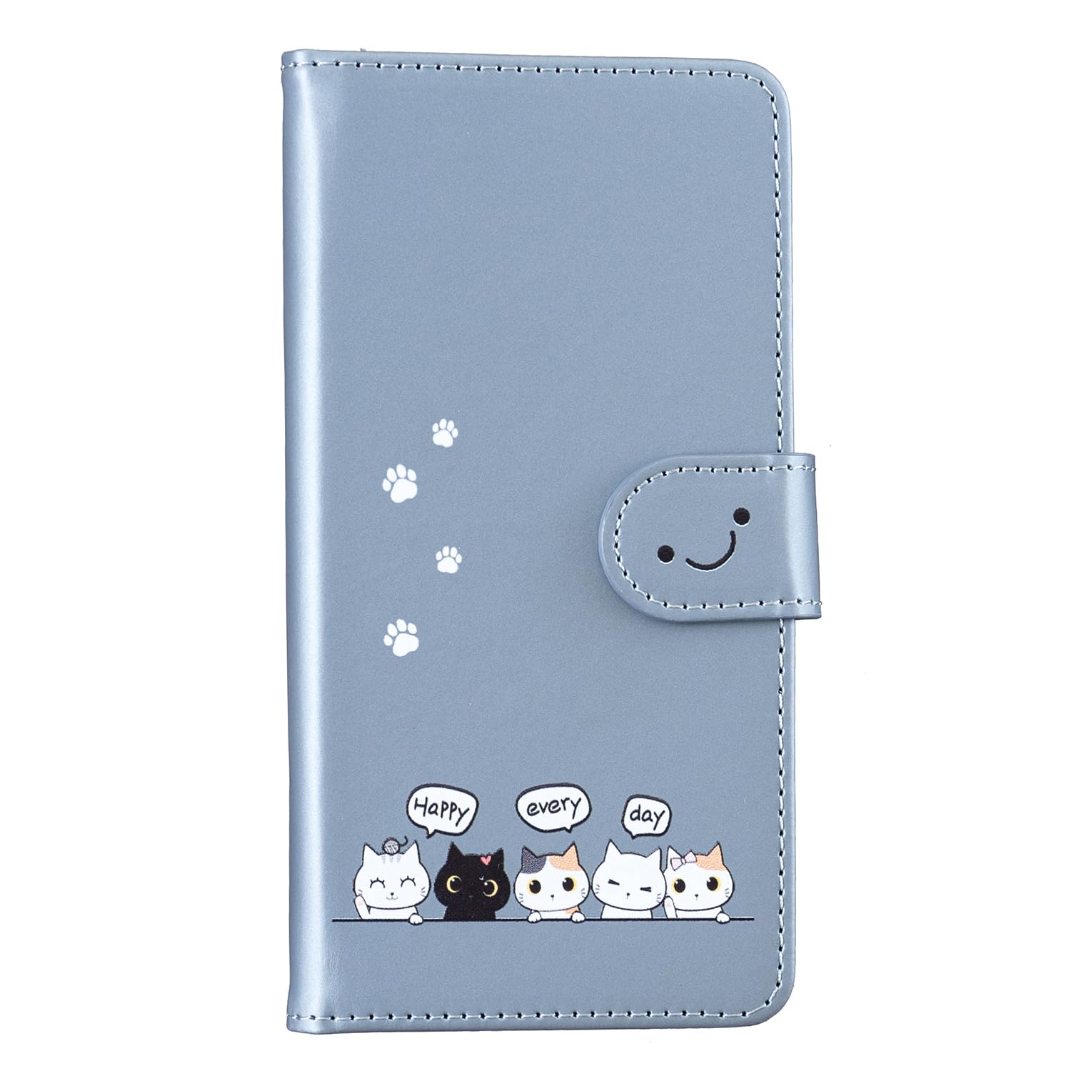 case for 電話カバーiPhone 17 対応 アイフォン17 ケース手帳型 かわいい ストラップ付き 【BOBOTO】 カード収納 スタンド機能付き マグネット開閉式 財布型 小銭収納 全面保護 耐衝撃 (B3-ブルー, 対応iPhone17)