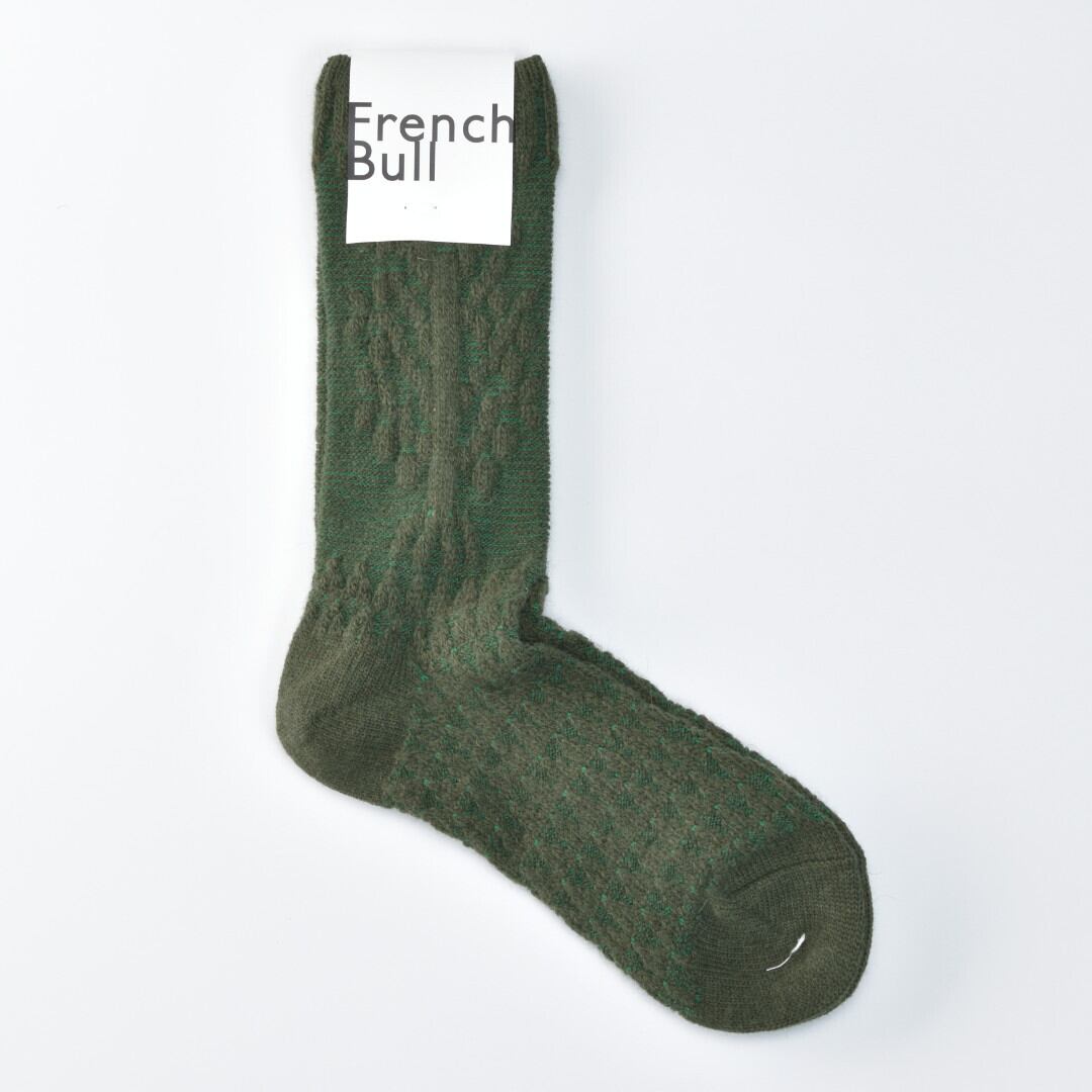 FrenchBull フレンチブル アップルツリーソックス アンゴラ混の凹凸感の有る柄が素敵です【送料一律150円~】
