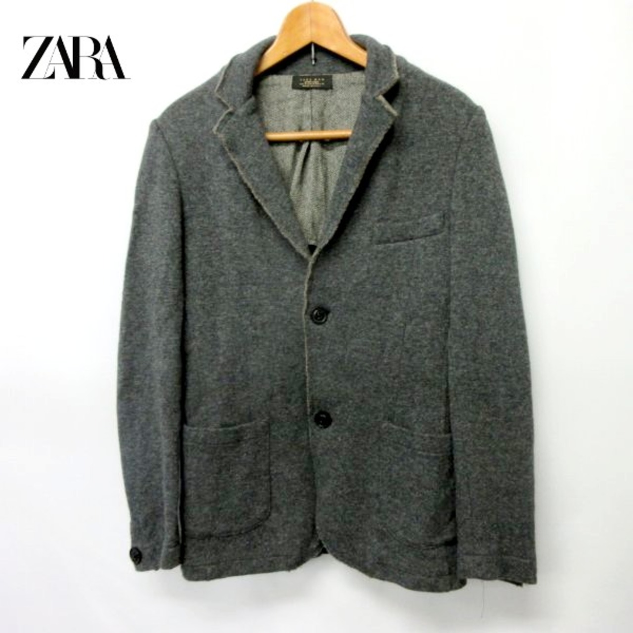□ZARA MAN/ザラマン/イタリー製/ウール混ソフトテーラードジャケット 