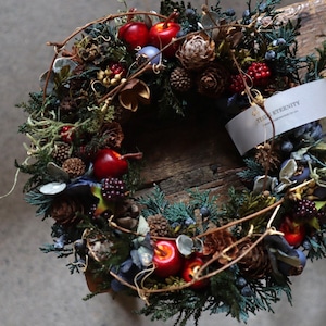 Xmasリース クリスマス リース christmas wreath クリスマスリース ナチュラルリース 玄関 部屋 北欧 ナチュラル 手作り 上品 高級 おしゃれ 飾り 装飾 かわいい ドア 壁掛け ディスプレイ 自然素材 天然素材 花 造花 インテリア デコレーション プレゼント ギフト te0116