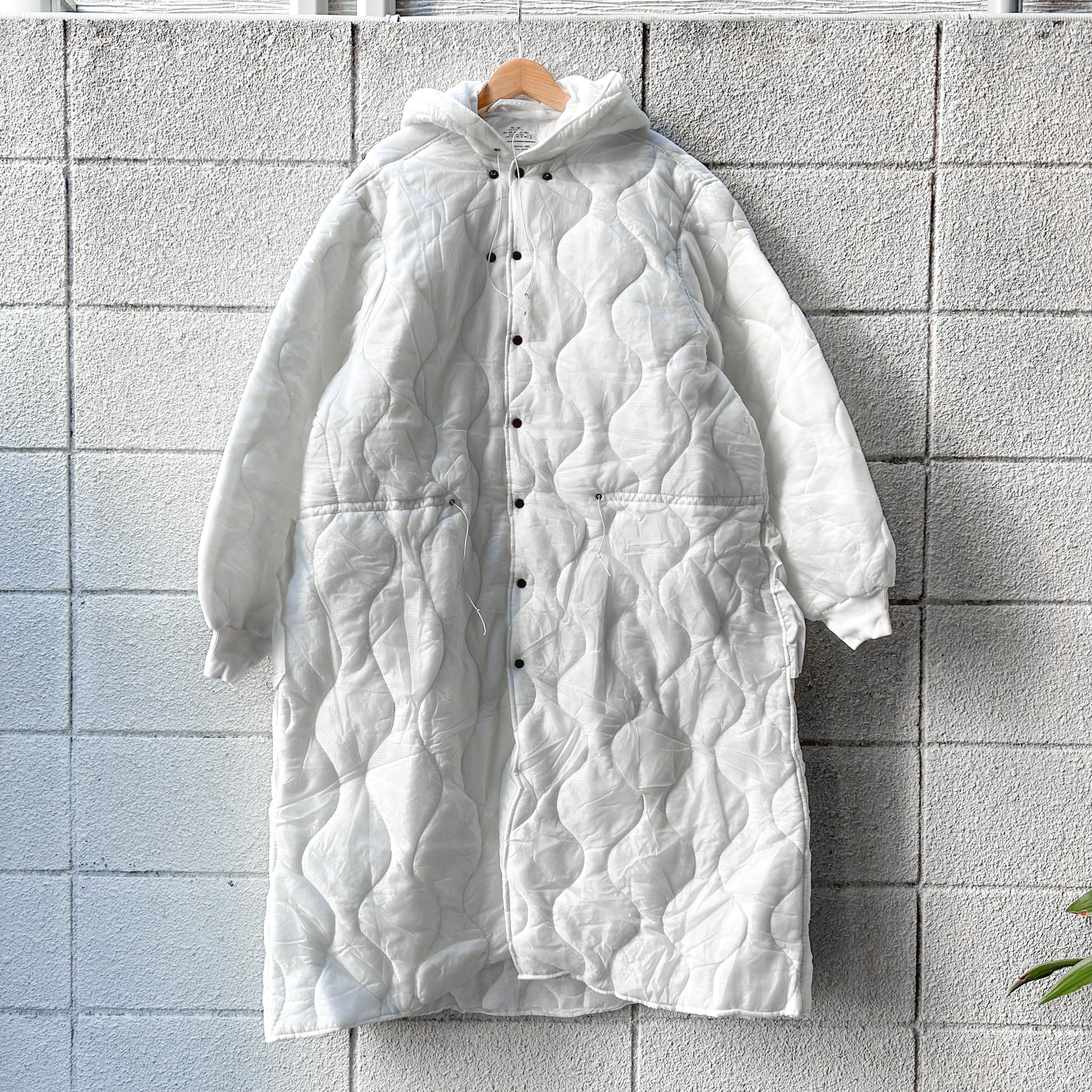 DEADSTOCK 80's US Army Food Inspector's Smock Quilting Liner L / 米軍  フードインスペクター スモック ライナー キルティング 白 ホワイト 古着 ヴィンテージ