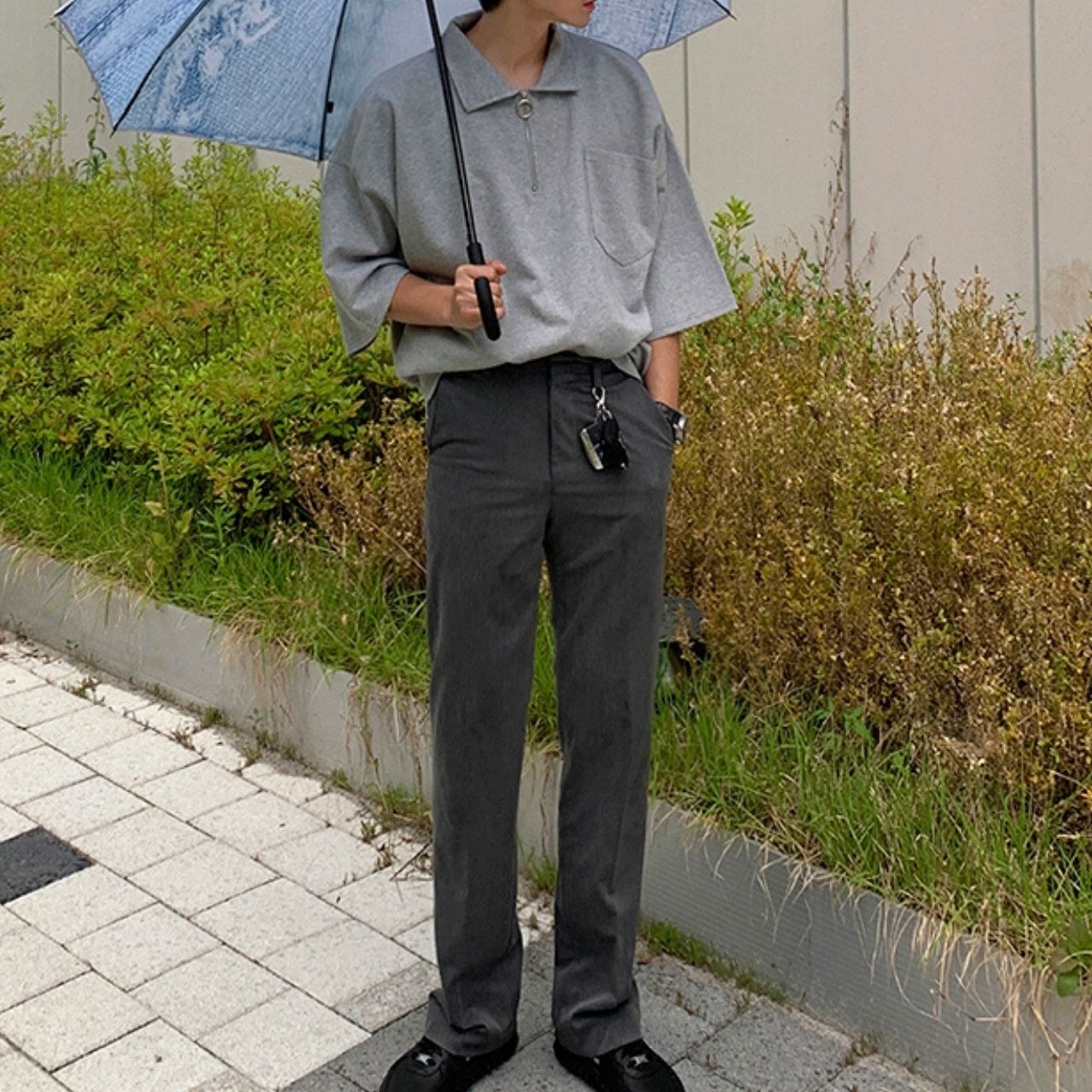 ハーフジップルーズTシャツ　MT0080440