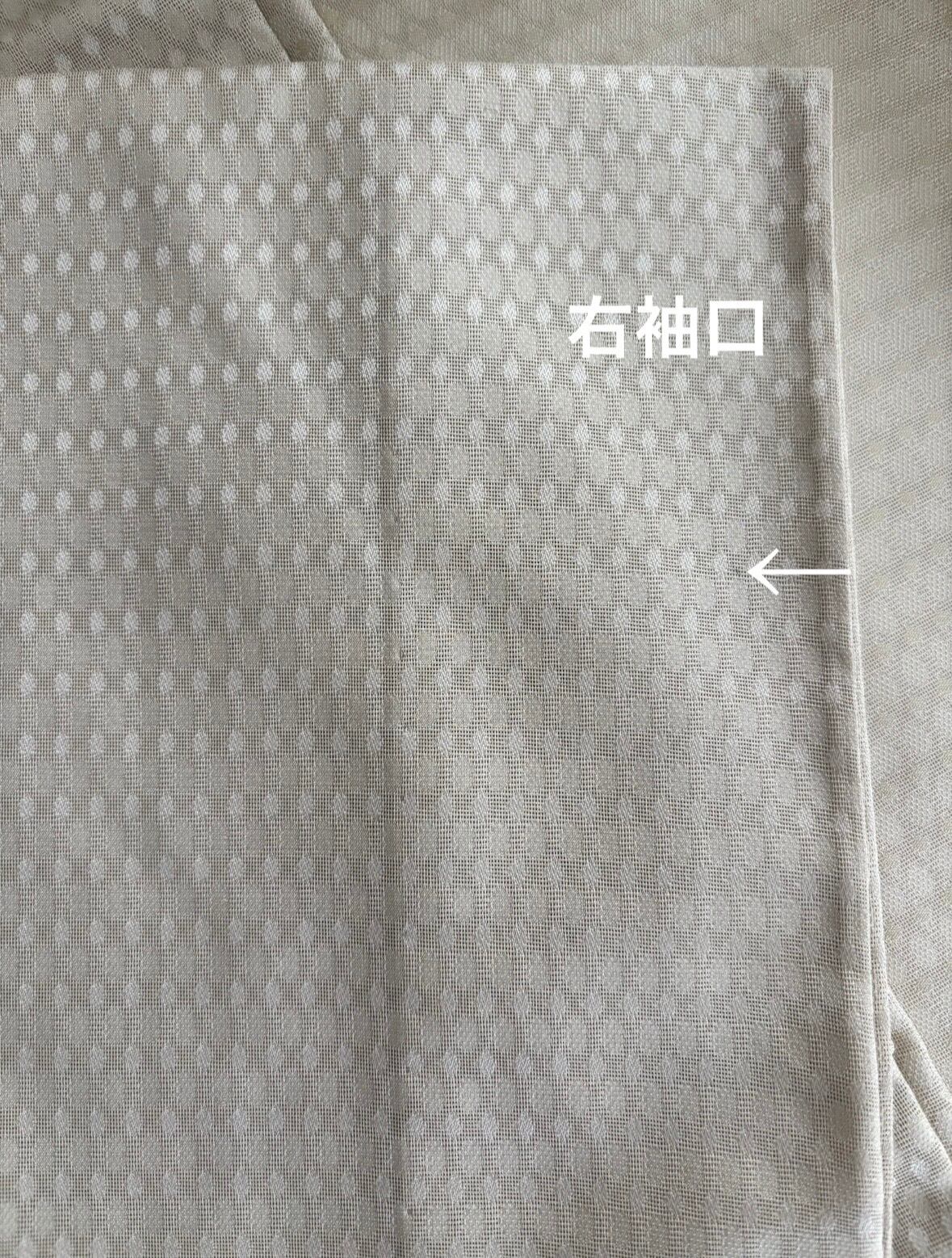 西陣お召 秦流舎 絹 長羽織 サンドベージュ 幾何学文様 紋紗 | きもの奏