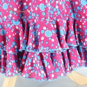 フラメンコ 衣装 ツーピース セットアップ 上下セット ピンク系 パープル系 ブルー系 ピンク 紫 青 水色 トップス ブラウス ファルダ スカート 柄 模様 ダンス パーティ 発表会 フリル 総柄 ダンス衣装 舞台衣装 かわいい レディース オシャレ エレガント