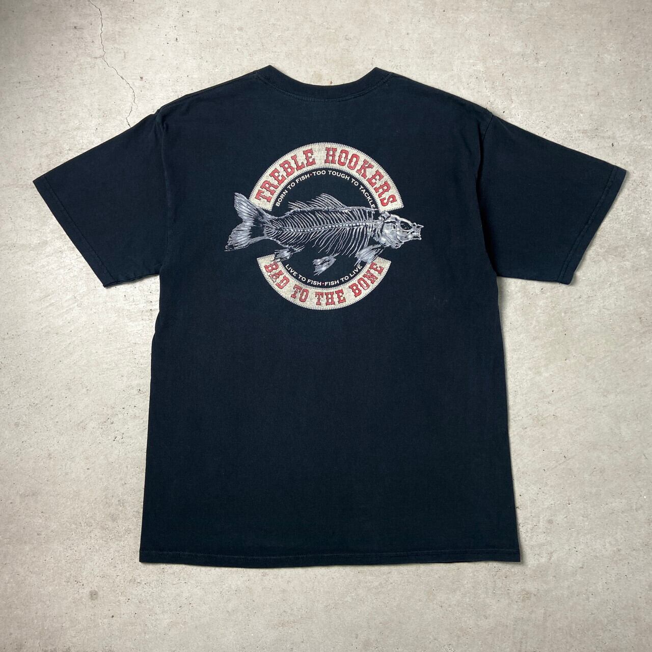 00年代 90s bass fish usa製 ボーダー 魚tシャツ Columbia Bass Pro 