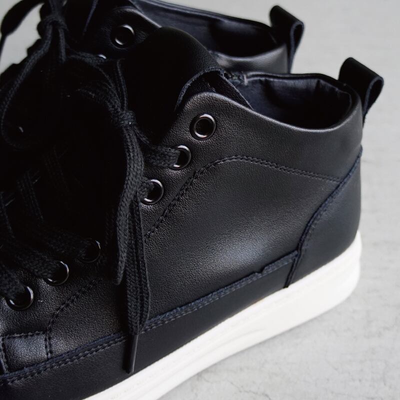 SALE60%OFF！】no bland 本革サイドファスナーハイカットスニーカー