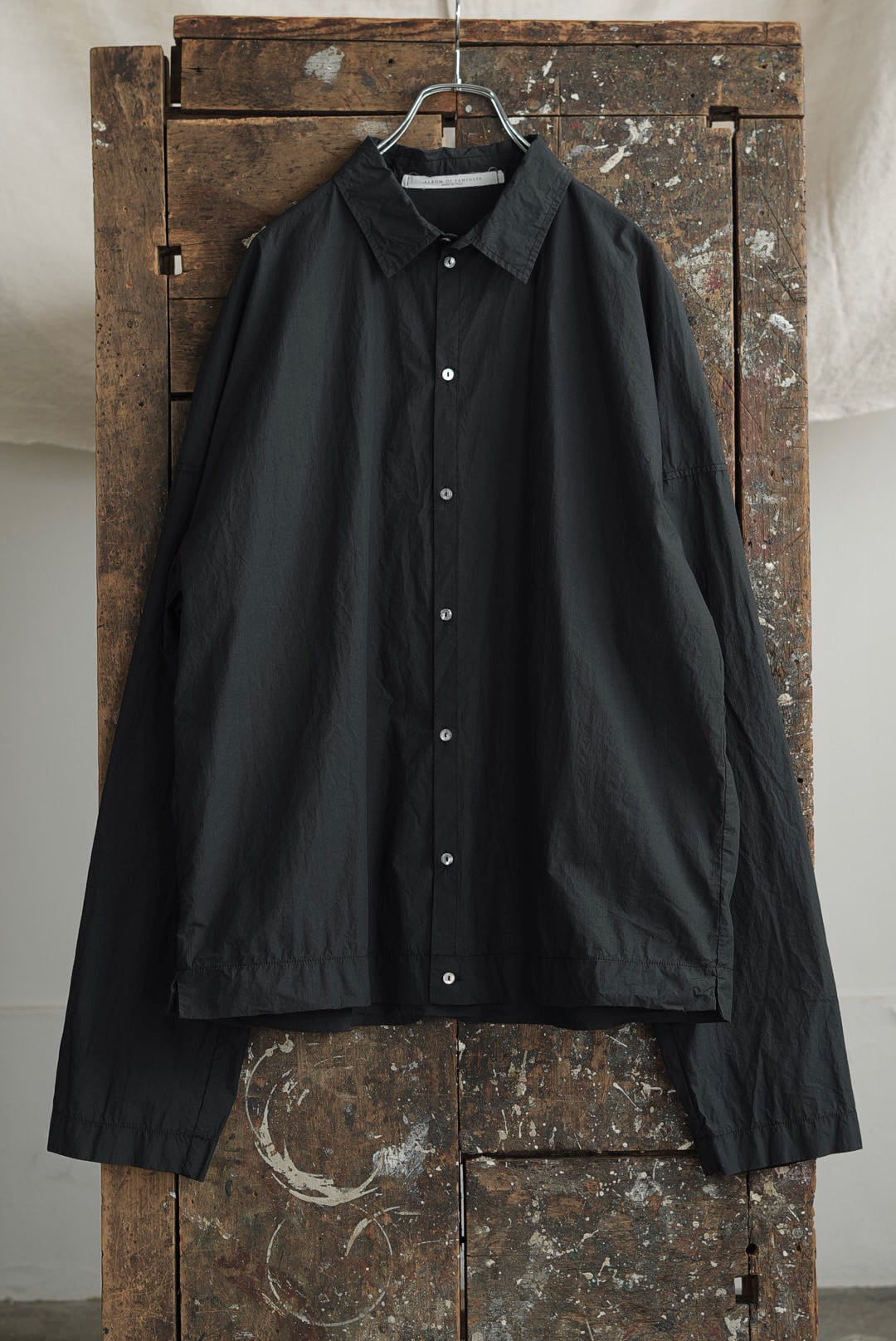 ALBUM DI FAMIGLIA - U1234 UNISEX COLLAR SHIRT TC / BLACK