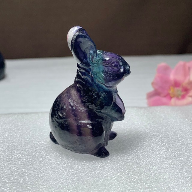 送料込み☆5.フローライトうさぎ・インテリア