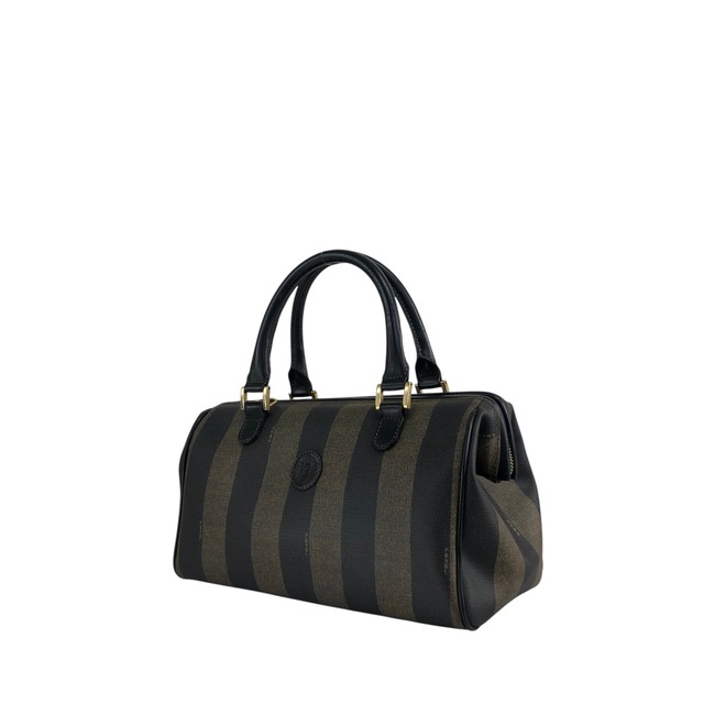 FENDI フェンディ ペカン ハンドバッグ ブラック FFロゴ PVC 2way ミニボストン vintage ヴィンテージ オールド 3d83yd