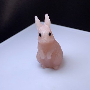 ピンクオパールうさぎ×ビンガム産スカイブルーフローライト原石クラスター